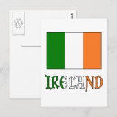 Ierland Vlag & Woord Briefkaart (Voorkant / Achterkant)