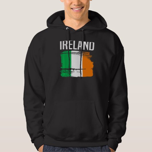 Ierland vlaggen St Patricks Day  Verstoorde Ir Hoodie (Voorkant)