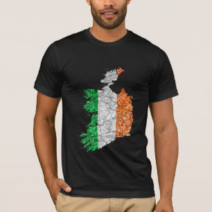 Ierland Vlagkleur Kaart T-Shirt