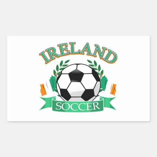 Ierland voetbal design rechthoekige sticker (Voorkant)