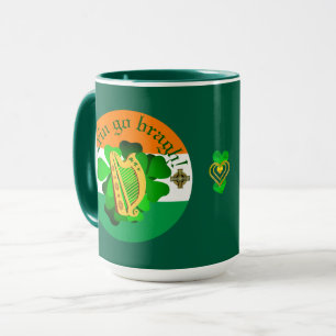 Ierland voor altijd/Erin go bragh/ harp/vlag/hart Mok