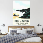Ierland "Voor de Zee" Nautilus reisposter Canvas Afdruk (Insitu (Slaapkamer))
