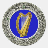 Ierland Wapens Ronde Sticker (Voorkant)