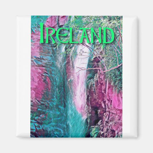 Ierland Waterfall Painting Magneet (Voorkant)
