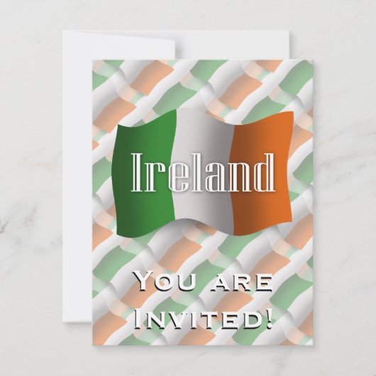 Ierland Waving Flag Kaart (Voorkant)