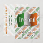 Ierland Waving Flag Kaart (Voorkant / Achterkant)