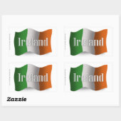 Ierland Waving Flag Rechthoekige Sticker (Vel)