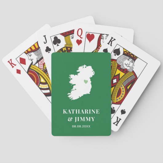 Ierland Wedding Favor Deck of Cards, Ierse kaart (Achterkant)