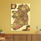 IerlandPanoramic MapIreland Canvas Afdruk (Insitu (Woonkamer))