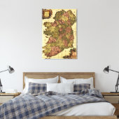 IerlandPanoramic MapIreland Canvas Afdruk (Insitu (Slaapkamer))