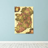 IerlandPanoramic MapIreland Canvas Afdruk (Insitu (Houten vloer))