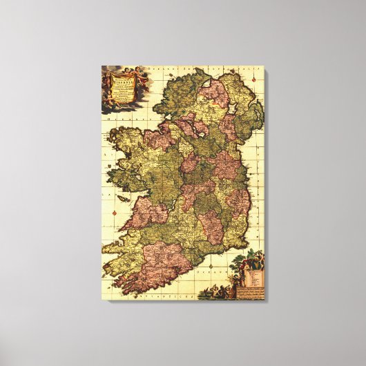 IerlandPanoramic MapIreland Canvas Afdruk (Voorkant)