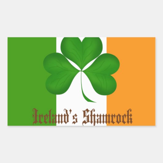Ierland's Flag en Shamrock Gifts Rechthoekige Sticker (Voorkant)