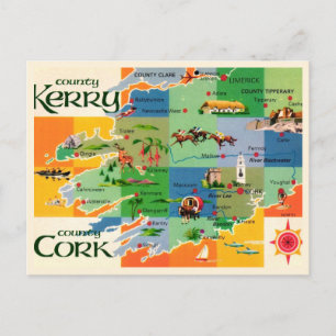 Ierlands Kaart van Kerry & Cork