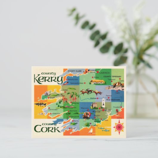 Ierlands Kaart van Kerry & Cork (Staand voorkant)