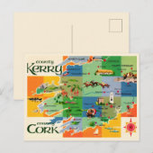 Ierlands Kaart van Kerry & Cork (Voorkant / Achterkant)