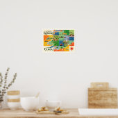 Ierlands Kaartprint van Kerry & Cork Poster (Keuken)