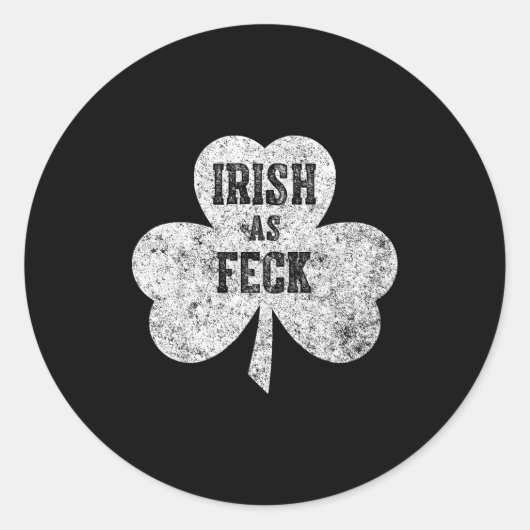 Iers Als Feck Saint Patrick Day Gif Ronde Sticker (Voorkant)
