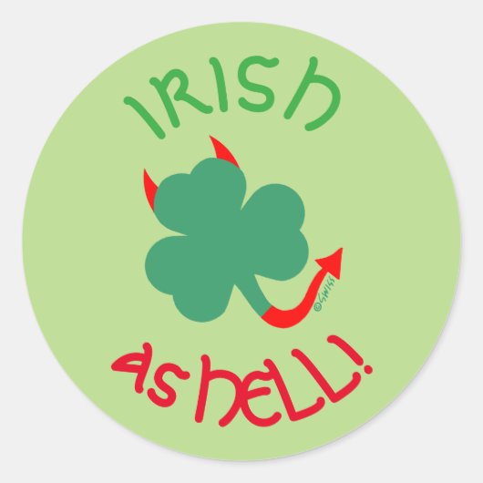 Iers als Hell Dancing Shamrock Ronde Sticker (Voorkant)