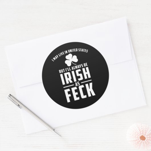 Iers als nek ronde sticker (Envelop)