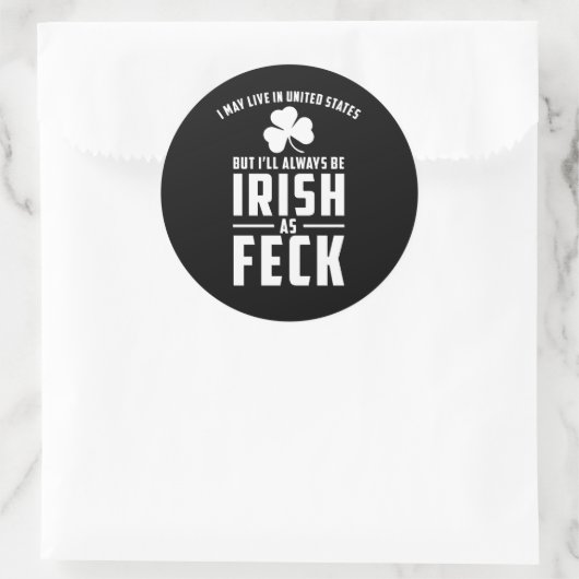 Iers als nek ronde sticker (Tas)