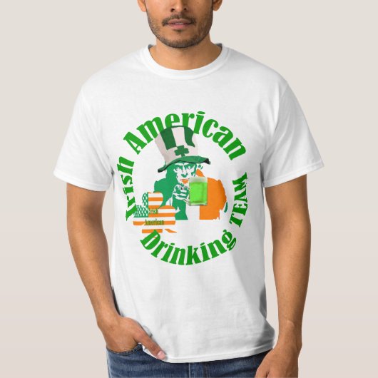 Iers Amerikaans drink team, St Patrick's day T-shirt (Voorkant)