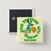 Iers Amerikaans drink team, St Patrick's day Vierkante Button 5,1 Cm (Voorkant /achterkant)