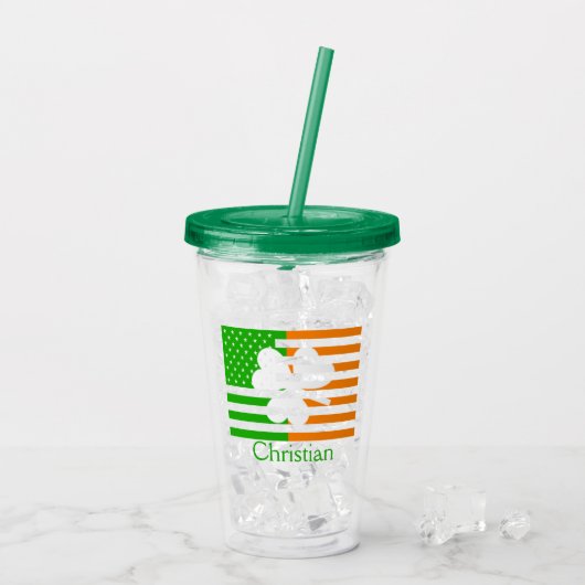 Iers Amerikaans gepersonaliseerd Acryl Drinkbeker (Achterkant ijs)