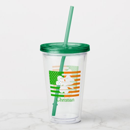 Iers Amerikaans gepersonaliseerd Acryl Drinkbeker (Achterkant)
