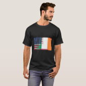 Iers Amerikaans Half Ierland Half Amerika Vlag Shi T-shirt (Voorkant volledig)