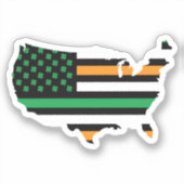 Iers-Amerikaans VS Verenigde Staten Ierland Sticker (Voorkant)
