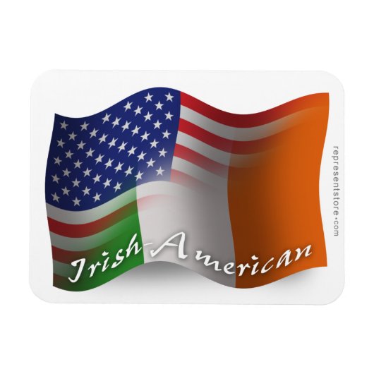Iers-Amerikaanse golfvlag Magneet (Horizontaal)