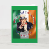 Iers-Amerikaanse Oom Sam-vieringsfeest Kaart (Voorkant)