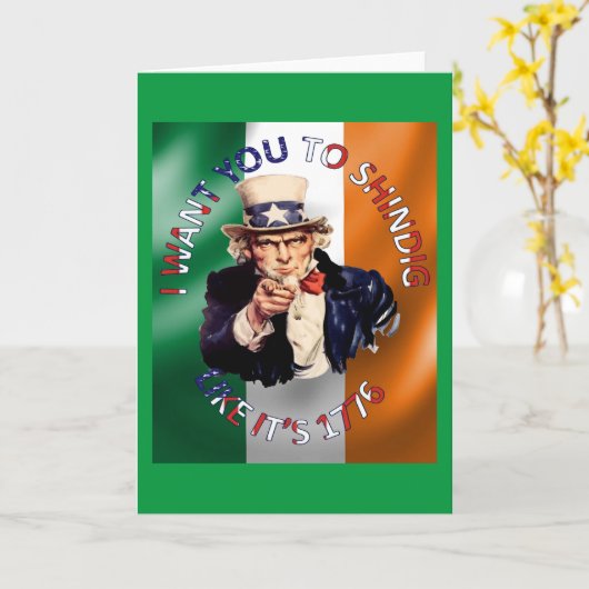 Iers-Amerikaanse Oom Sam-vieringsfeest Kaart (Gele Bloem)