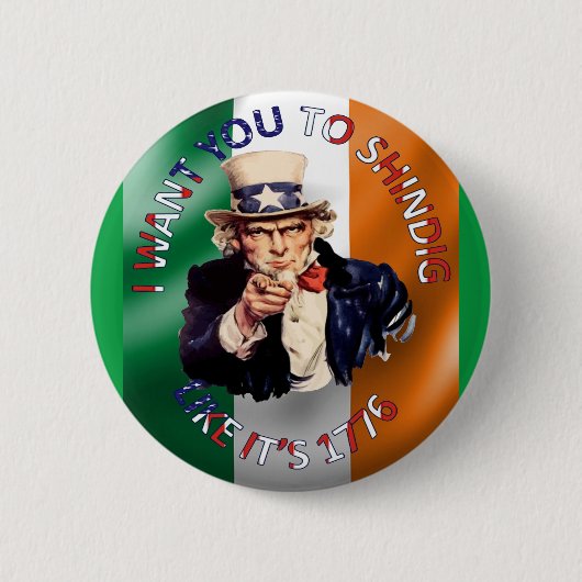Iers-Amerikaanse Oom Sam-vieringsfeest Ronde Button 5,7 Cm (Voorkant)