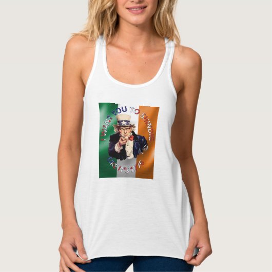 Iers-Amerikaanse oom Sam-vieringsfeest Tanktop (Voorkant)