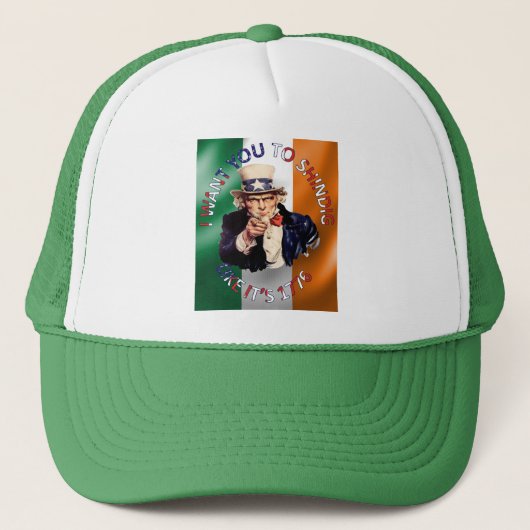 Iers-Amerikaanse oom Sam-vieringsfeest Trucker Pet (Voorkant)