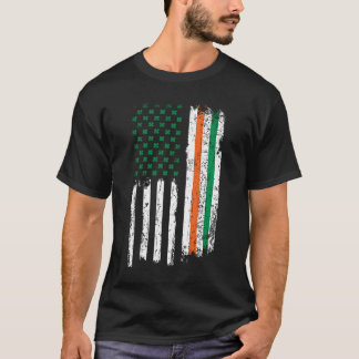Iers-Amerikaanse Shamrock VlagUs Paddy St Patricks T-shirt