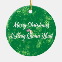 Iers-Amerikaanse tweetalige decoratie, Gaelic Keramisch Ornament