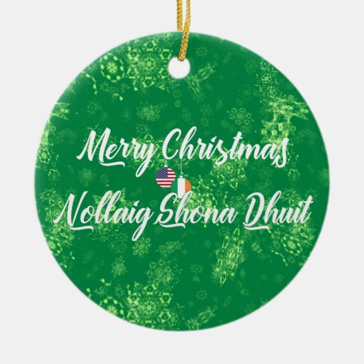 Iers-Amerikaanse tweetalige decoratie, Gaelic Keramisch Ornament (Voorkant)