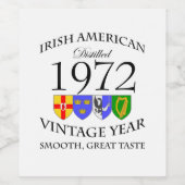 Iers-Amerikaanse verjaardag Kies het Jaar Wijn Etiket (Enkel label)