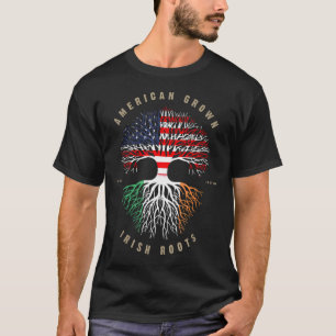 Iers-Amerikaanse vlag Gewortelde wortels St. Patri T-shirt