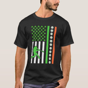 Iers-Amerikaanse vlag honkbalspeler St. Patrick's T-shirt