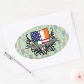 Iers-Amerikaanse vlag Ovale Sticker (Envelop)