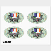 Iers-Amerikaanse vlag Ovale Sticker (Vel)