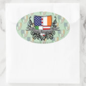 Iers-Amerikaanse vlag Ovale Sticker (Tas)