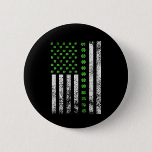 Iers-Amerikaanse vlag  Shamrock St Patricks Ronde Button 5,7 Cm