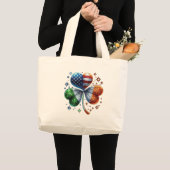 Iers Amerikaanse vlag ST PATRICKS DAG Grote Tote Bag (Voorkant (product))