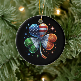 Iers-Amerikaanse vlag ST. PATRICK'S DAY Keramisch Ornament
