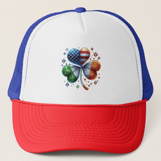 Iers-Amerikaanse vlag ST. PATRICK'S DAY Trucker Pet (Voorkant)